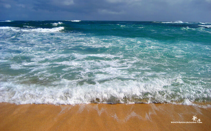 Ocean Waves on Sand — Blue, Dramatic