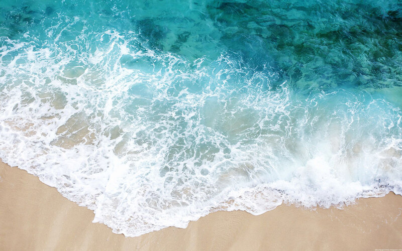 Ocean Waves on Sand — Blue