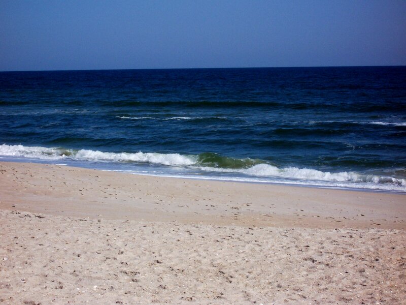 Ocean Waves on Sandy Beach — Blue, Calm, Afternoon