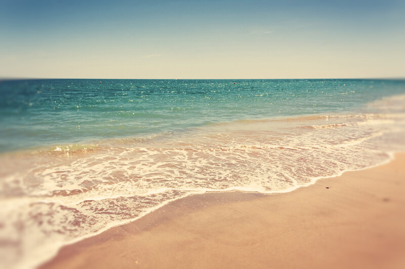 Ocean Waves on Sandy Beach — Blue, Serene, Afternoon, Photograph, Sand, Sea, Sky