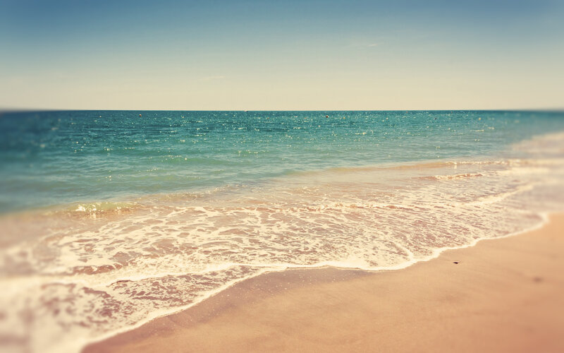 Ocean Waves on Sandy Beach — Blue, Serene, Afternoon, Photograph, Sand, Sea
