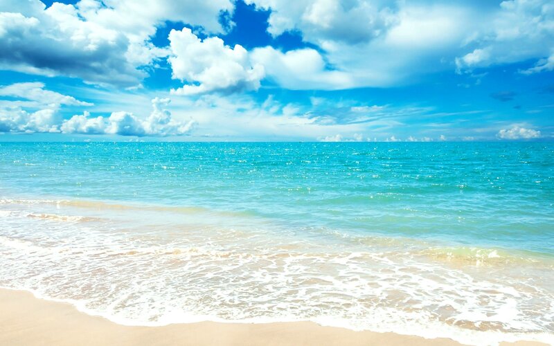 Ocean Waves on Sandy Beach — Blue, Serene