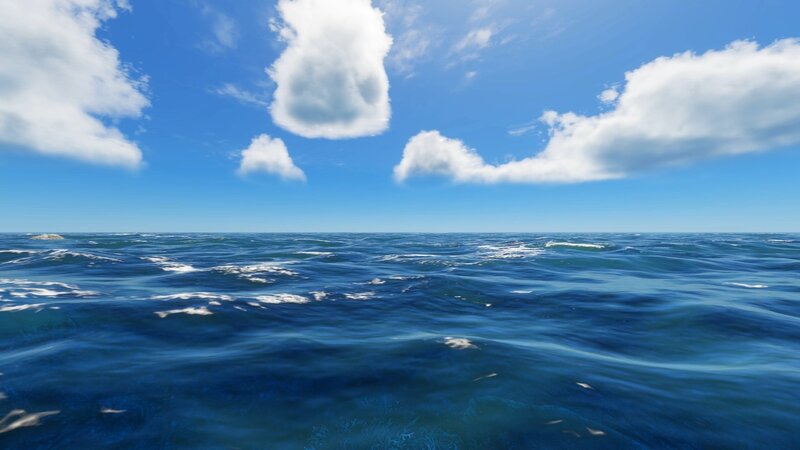 Ocean Waves under Sky — Blue, Serene