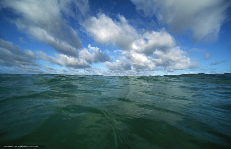 Ocean Waves under Sky — Blue