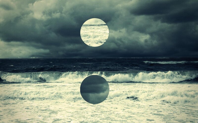 Ocean Waves under Stormy Sky — Gray, Dramatic, Digital Art