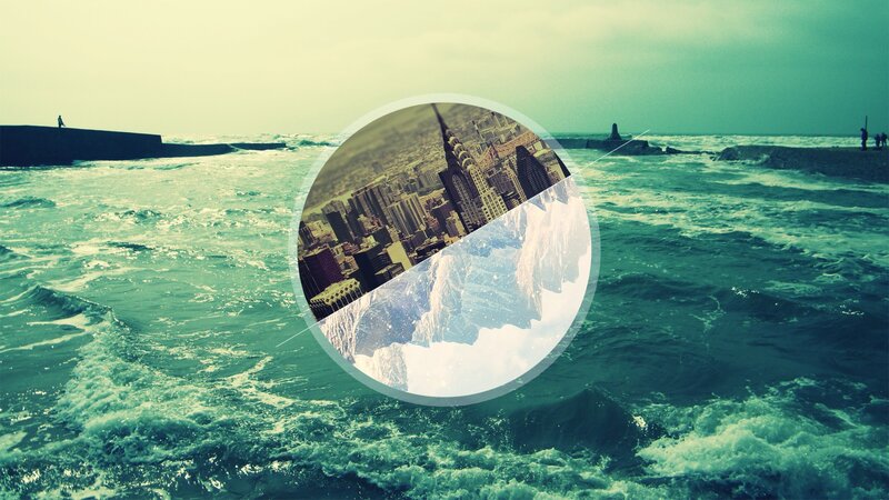 Ocean Waves with City