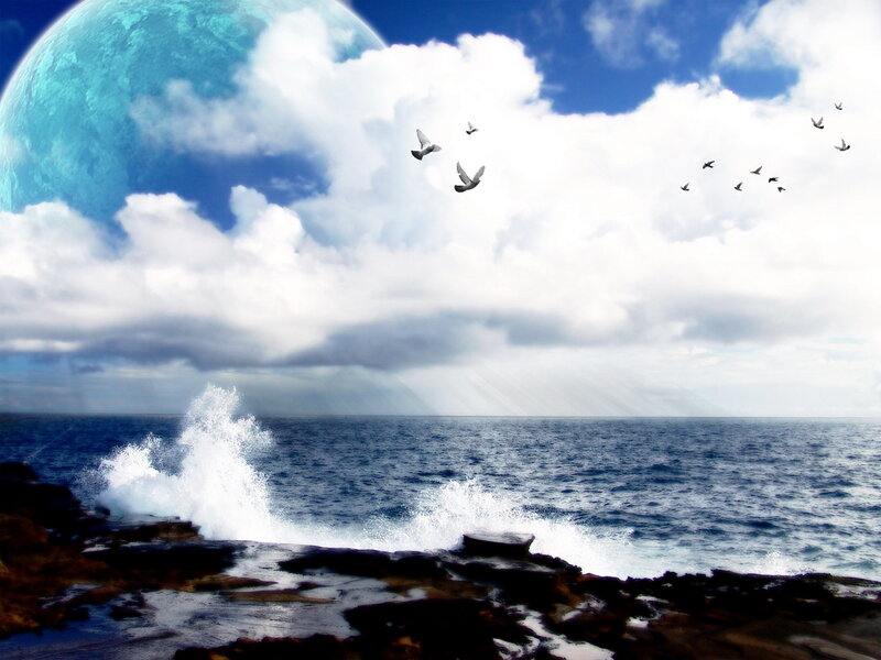Ocean waves with giant planet