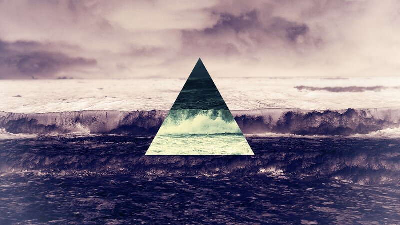Ocean Waves with Triangle — Purple