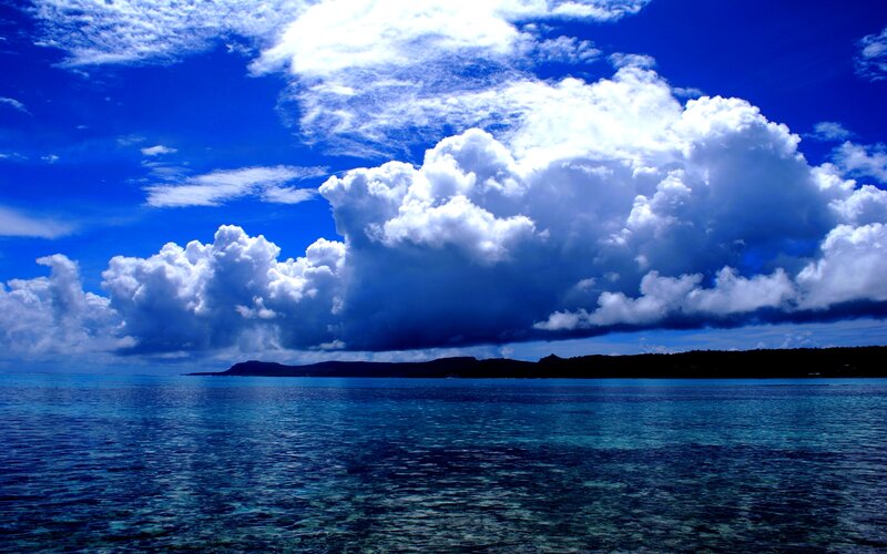 Ocean with Clouds — Blue, Dramatic