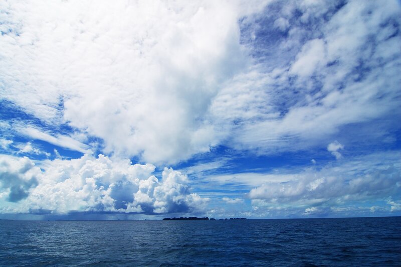 Ocean with Clouds — Blue, Serene
