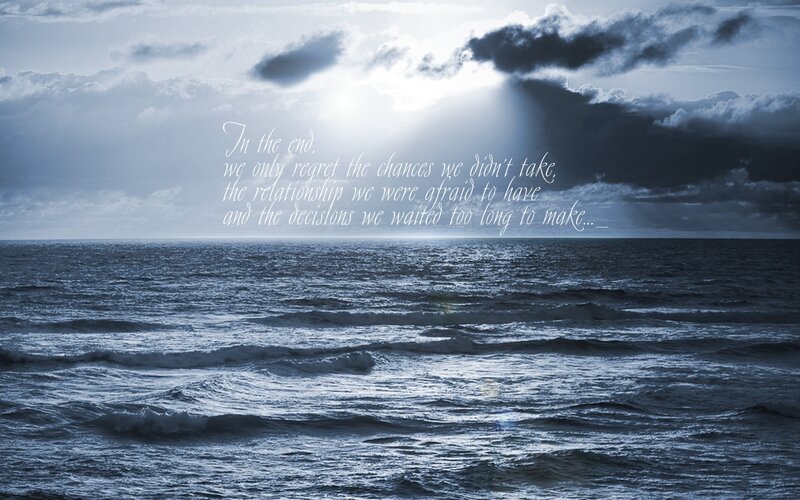 Ocean with Cloudy Sky — Blue