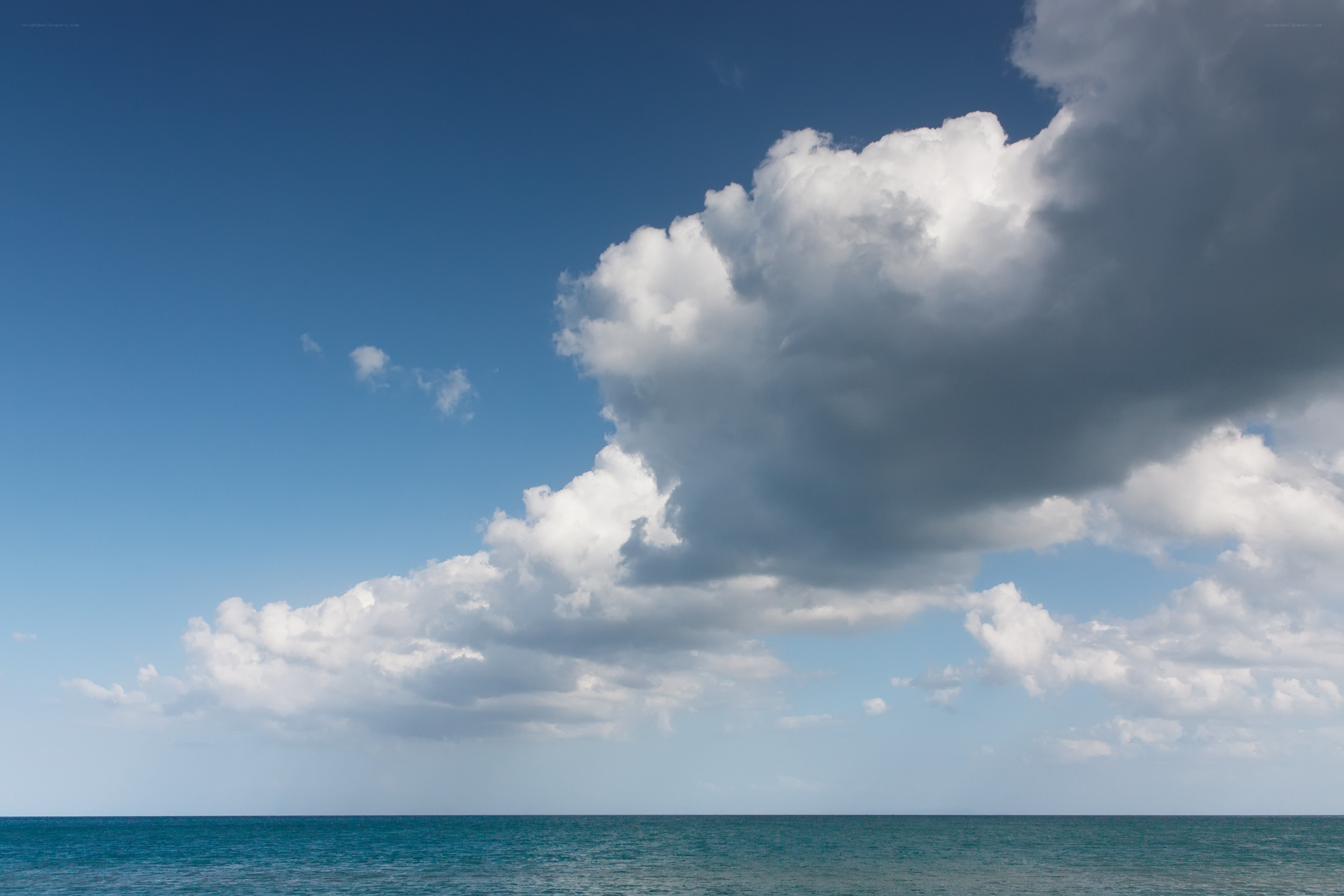 Ocean with cumulus clouds