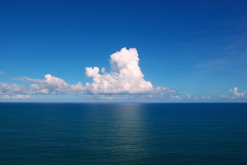 Ocean with cumulus clouds