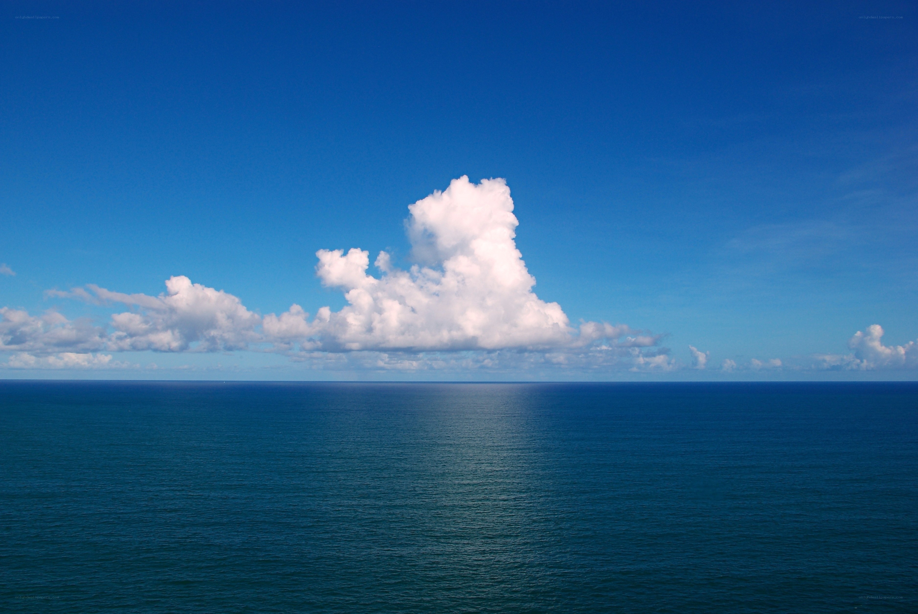 Ocean with cumulus clouds