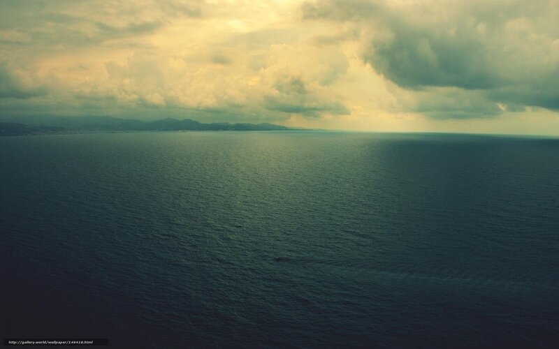 Ocean with Distant Land