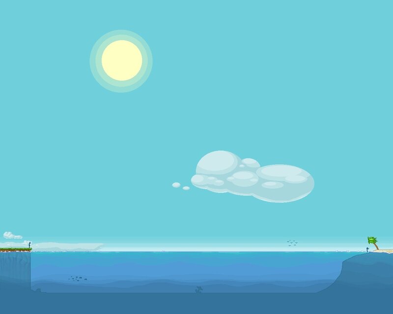 Ocean with Floating Cloud