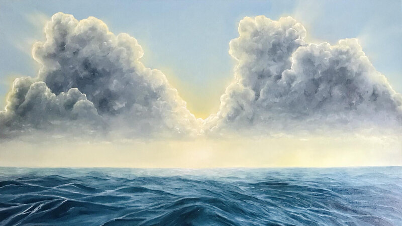 Ocean with Storm Clouds — Blue, Dramatic, Sunrise