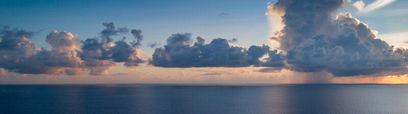 Ocean with Storm Clouds — Blue, Dramatic, Sunset, Photograph, Sky