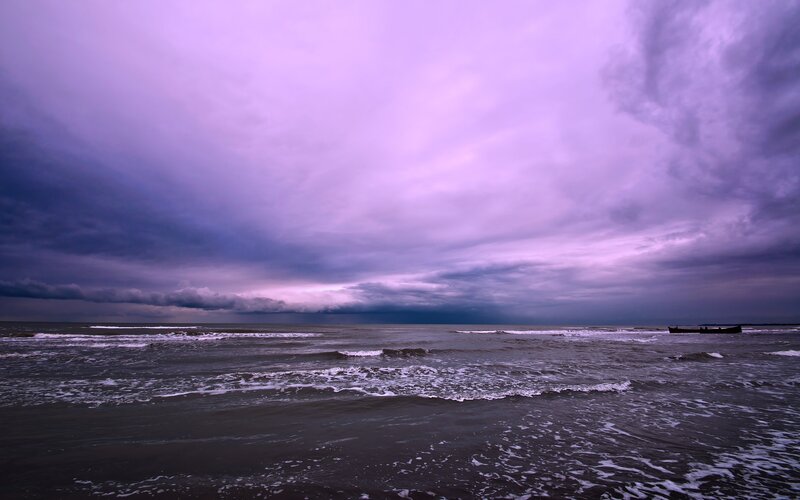 Ocean with Storm Clouds — Purple, Dramatic