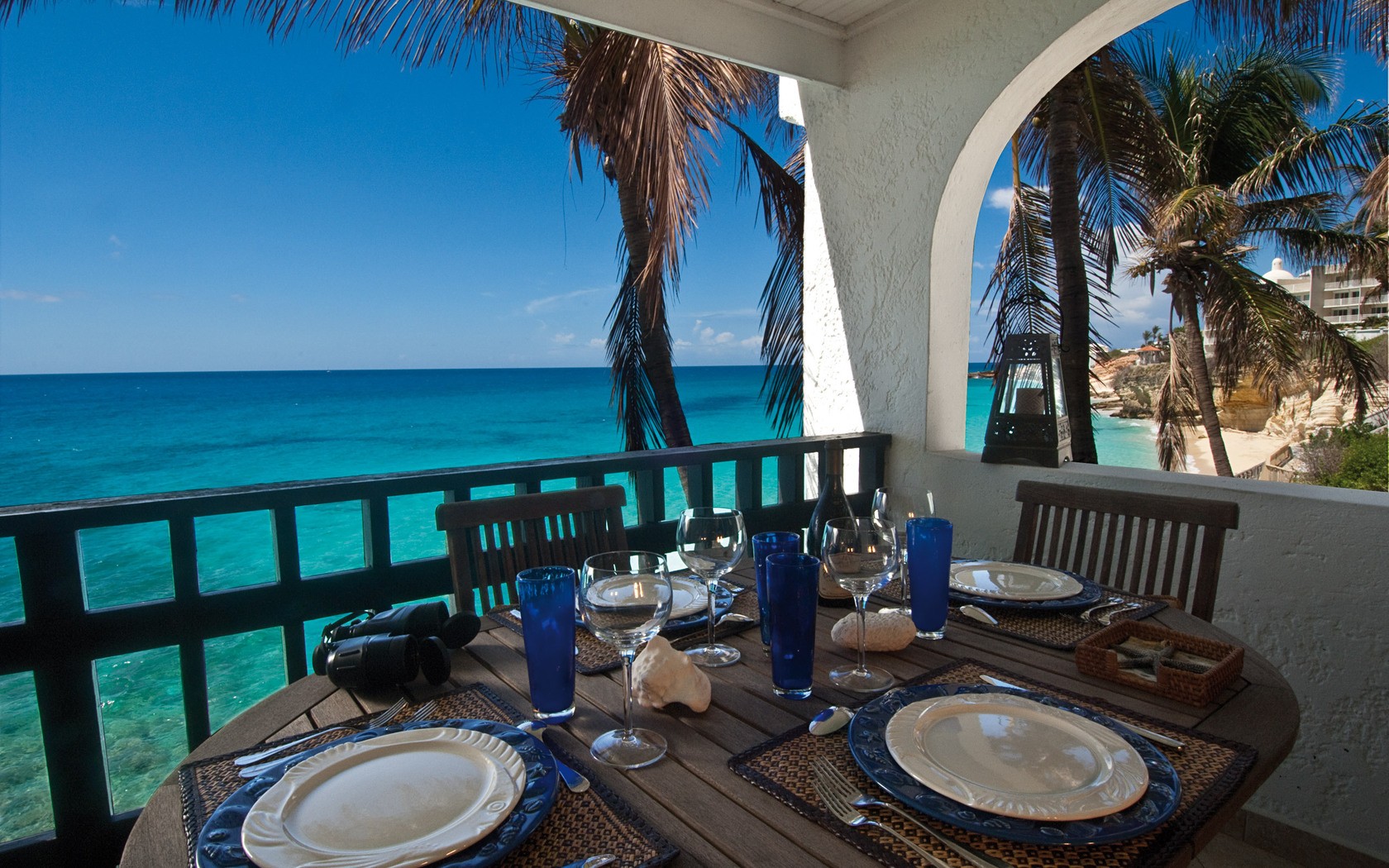 Oceanfront dining table