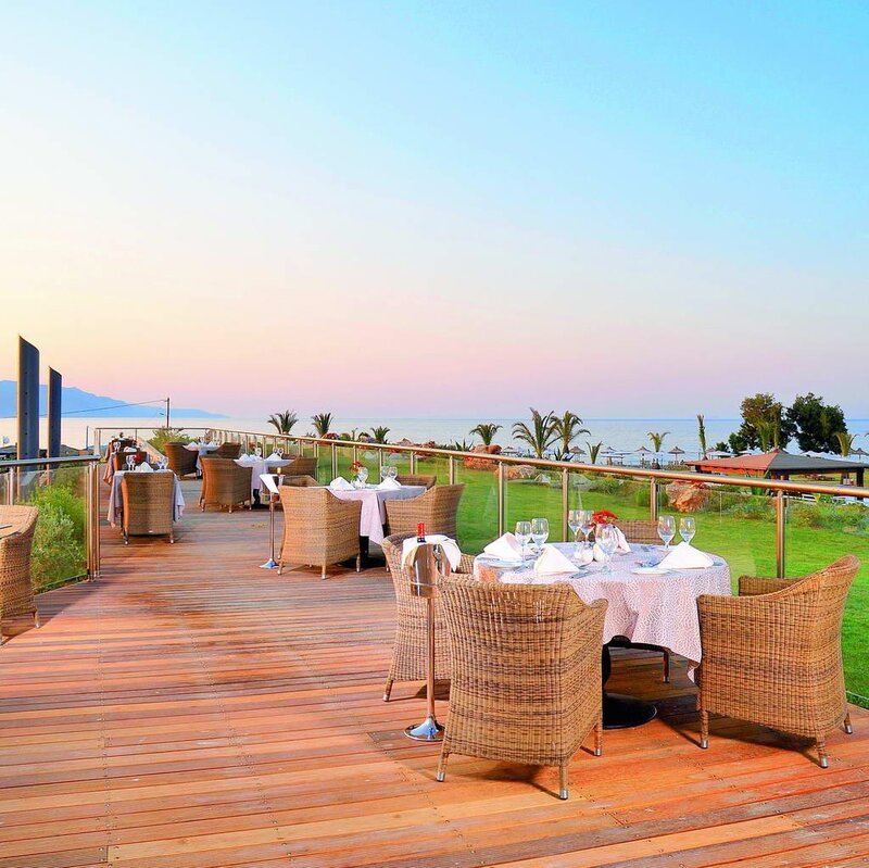 Oceanfront dining terrace