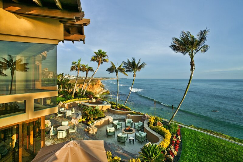 Oceanfront Patio with Fire Pit — Blue