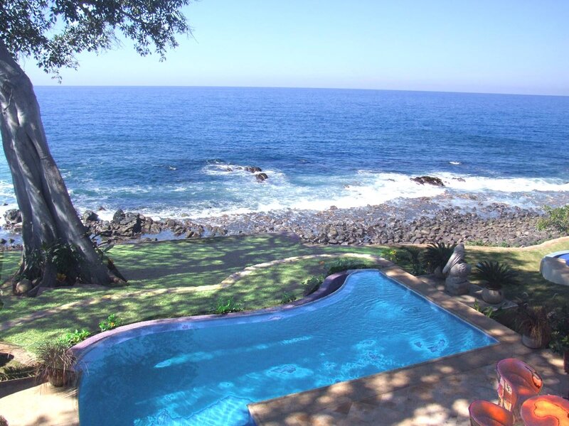 Oceanfront pool with rocky shore