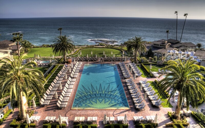 Oceanfront resort pool view