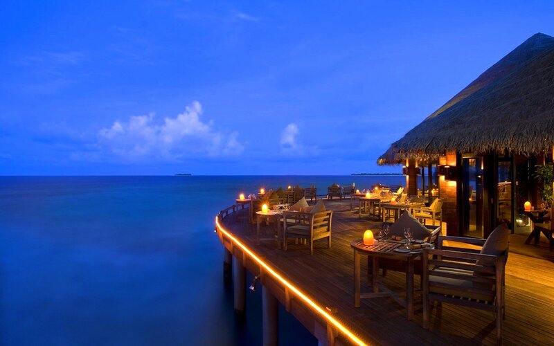 Oceanfront Restaurant Deck — Blue