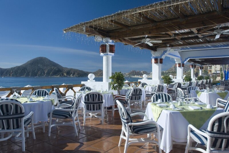 Oceanfront restaurant patio
