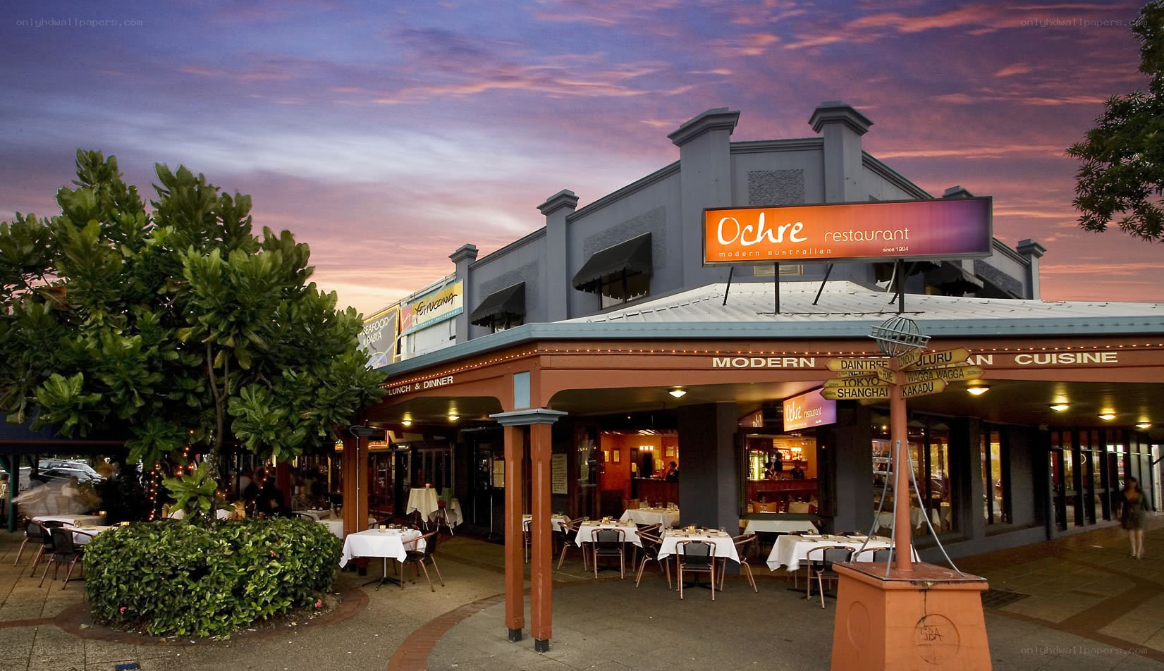 Ochre Restaurant at dusk