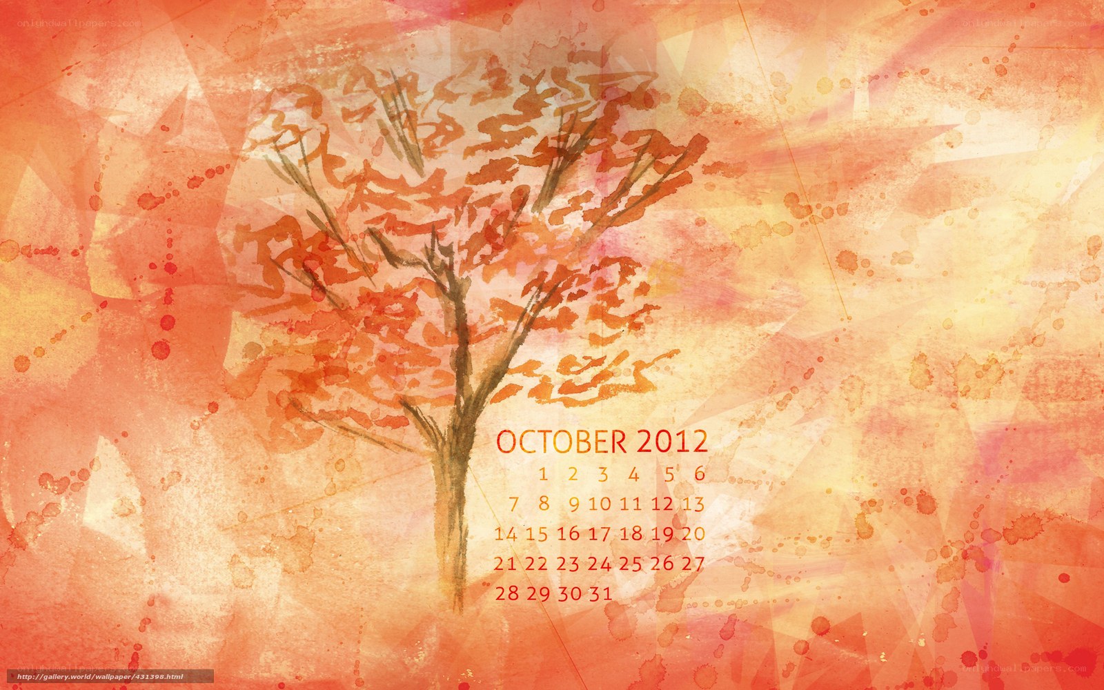 October 2012 calendar art