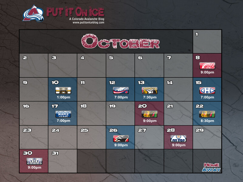 October Hockey Schedule
