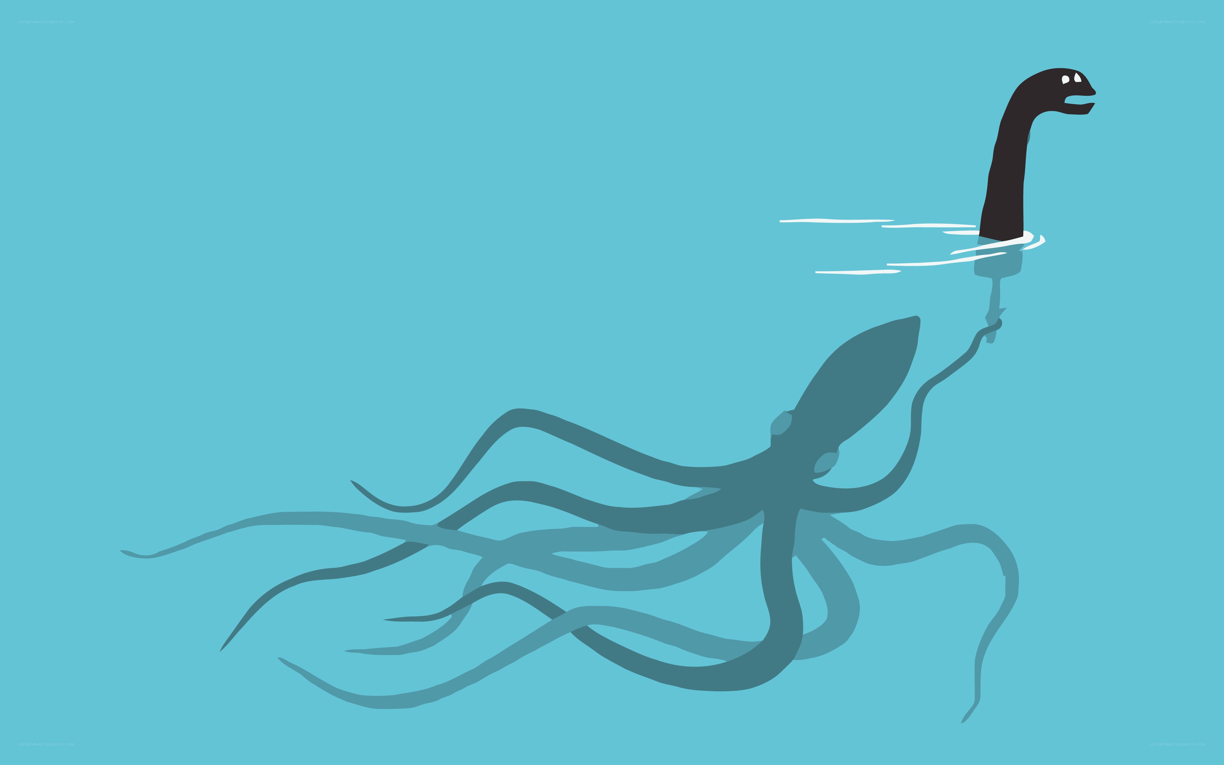 octopus and sea monster