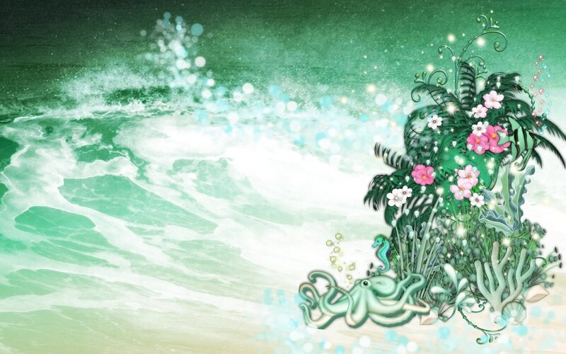 Octopus and Seahorse in Reef