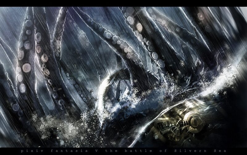 Octopus attack in storm