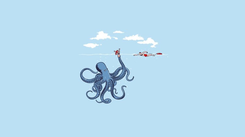 Octopus Attacking Swimmers