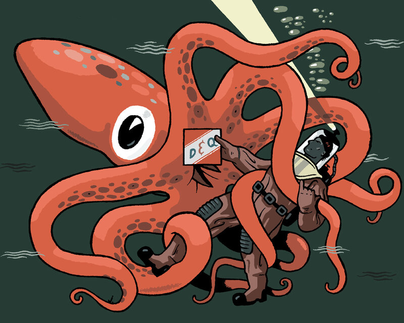 Octopus captures diver