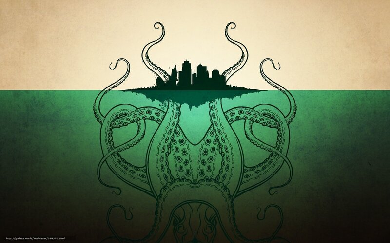 octopus city silhouette