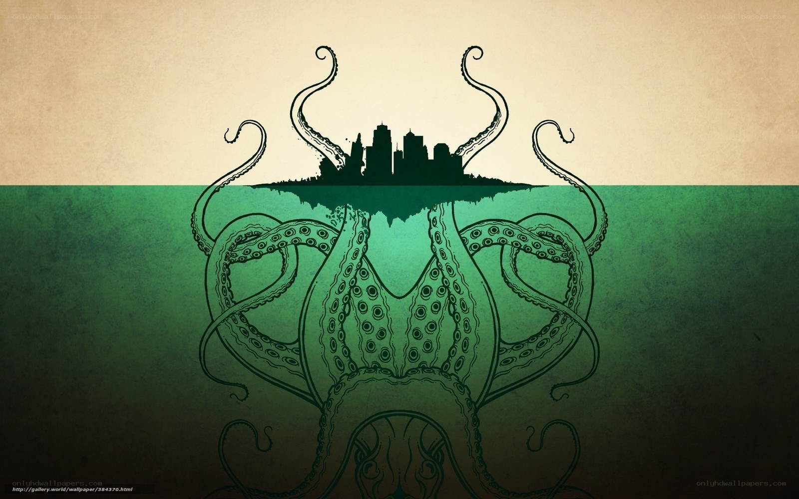 octopus city silhouette