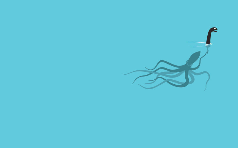 Octopus Holding Sea Monster