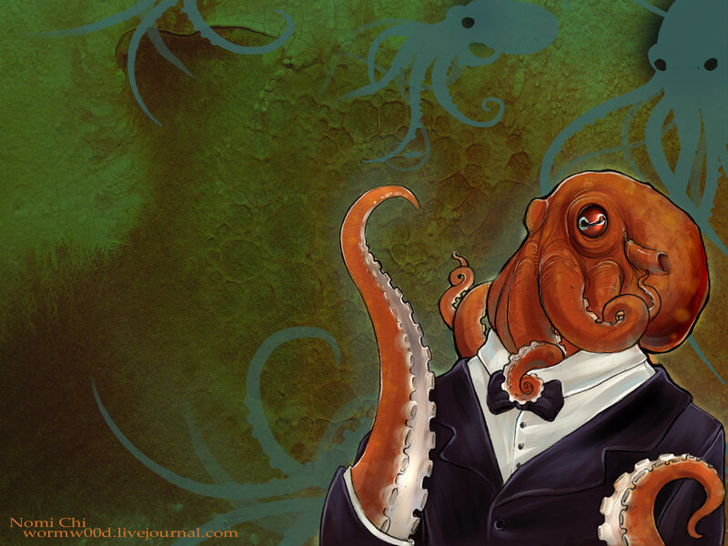octopus in a tuxedo
