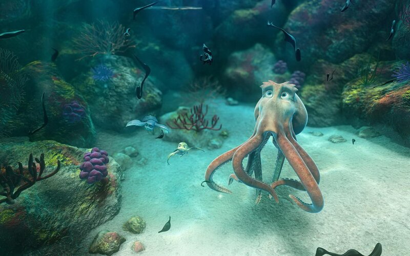 octopus in coral reef