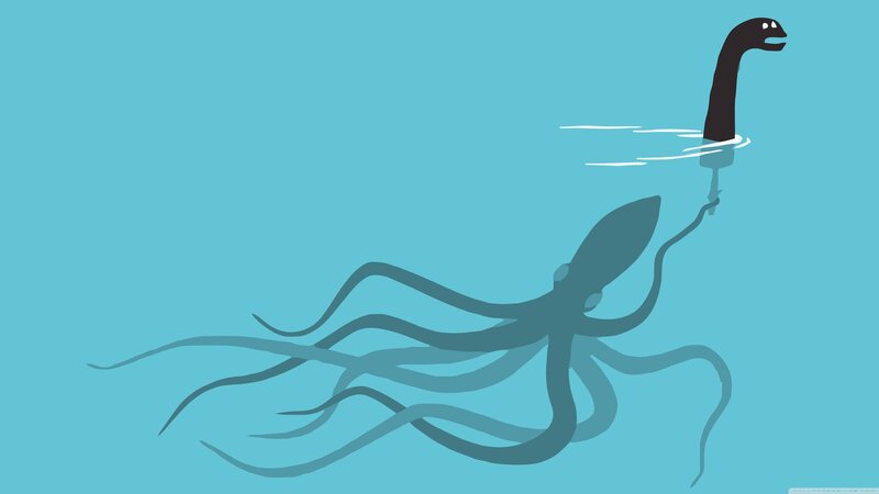 Octopus in Water — Blue