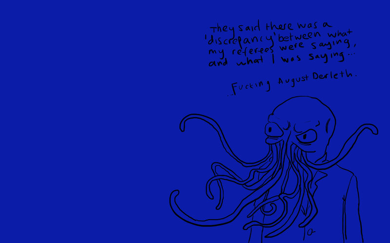 octopus man with text