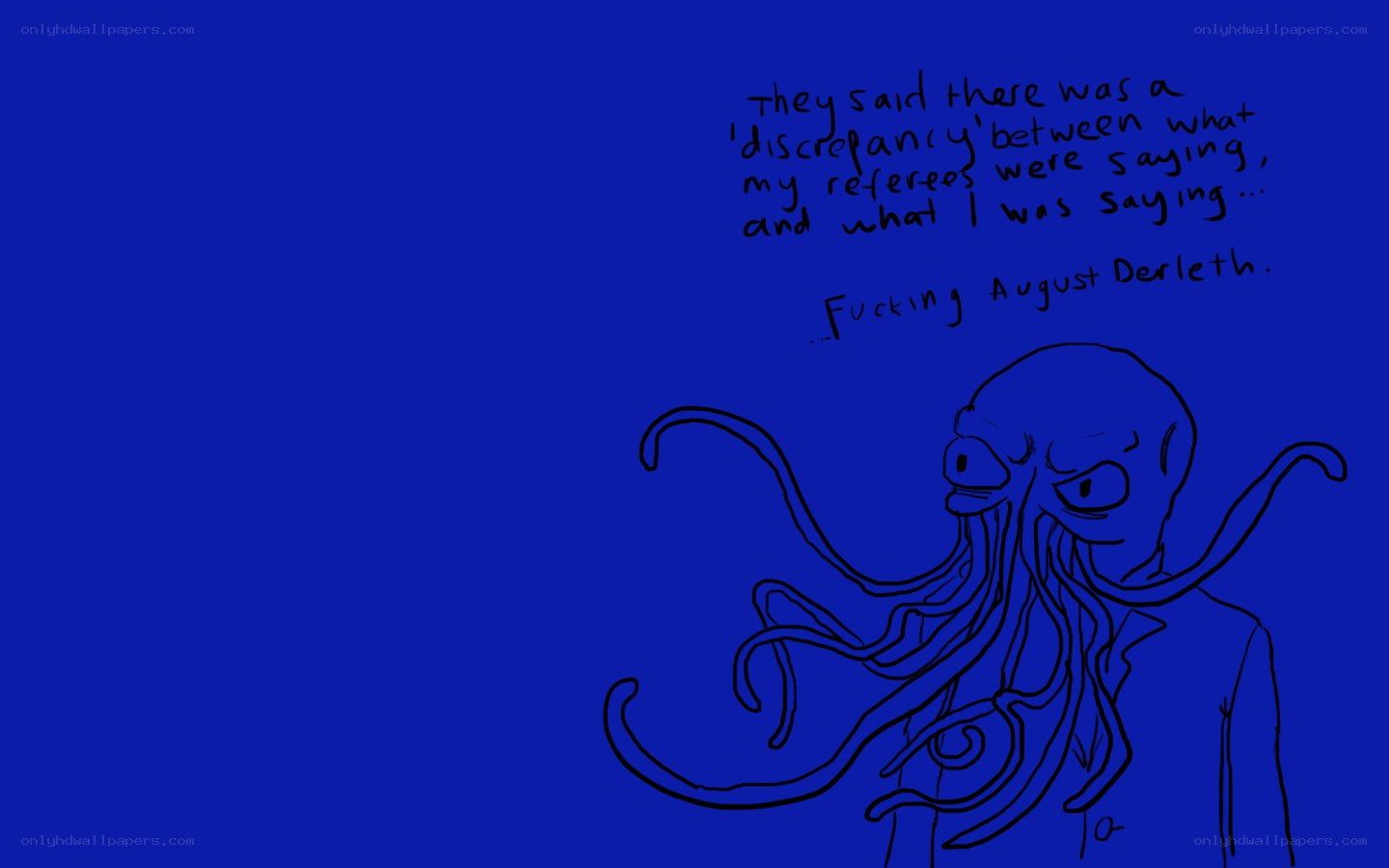 octopus man with text