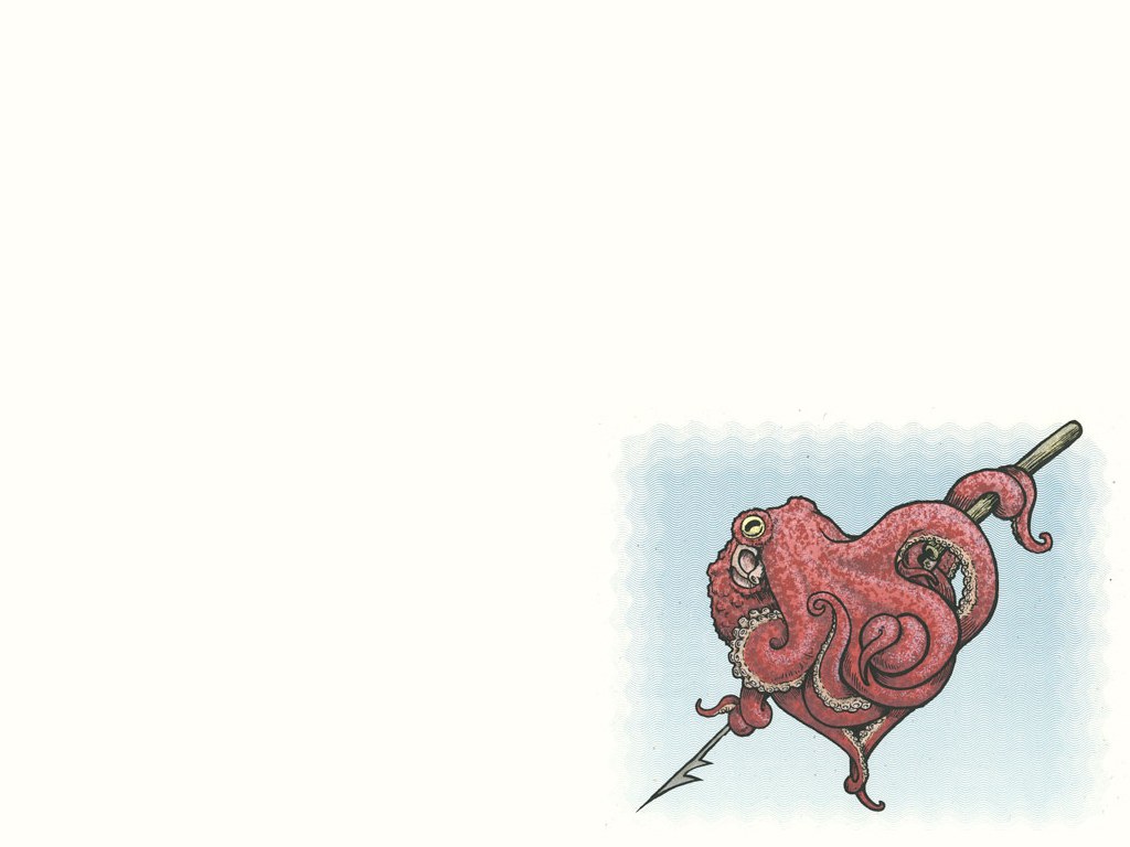 octopus on a spear