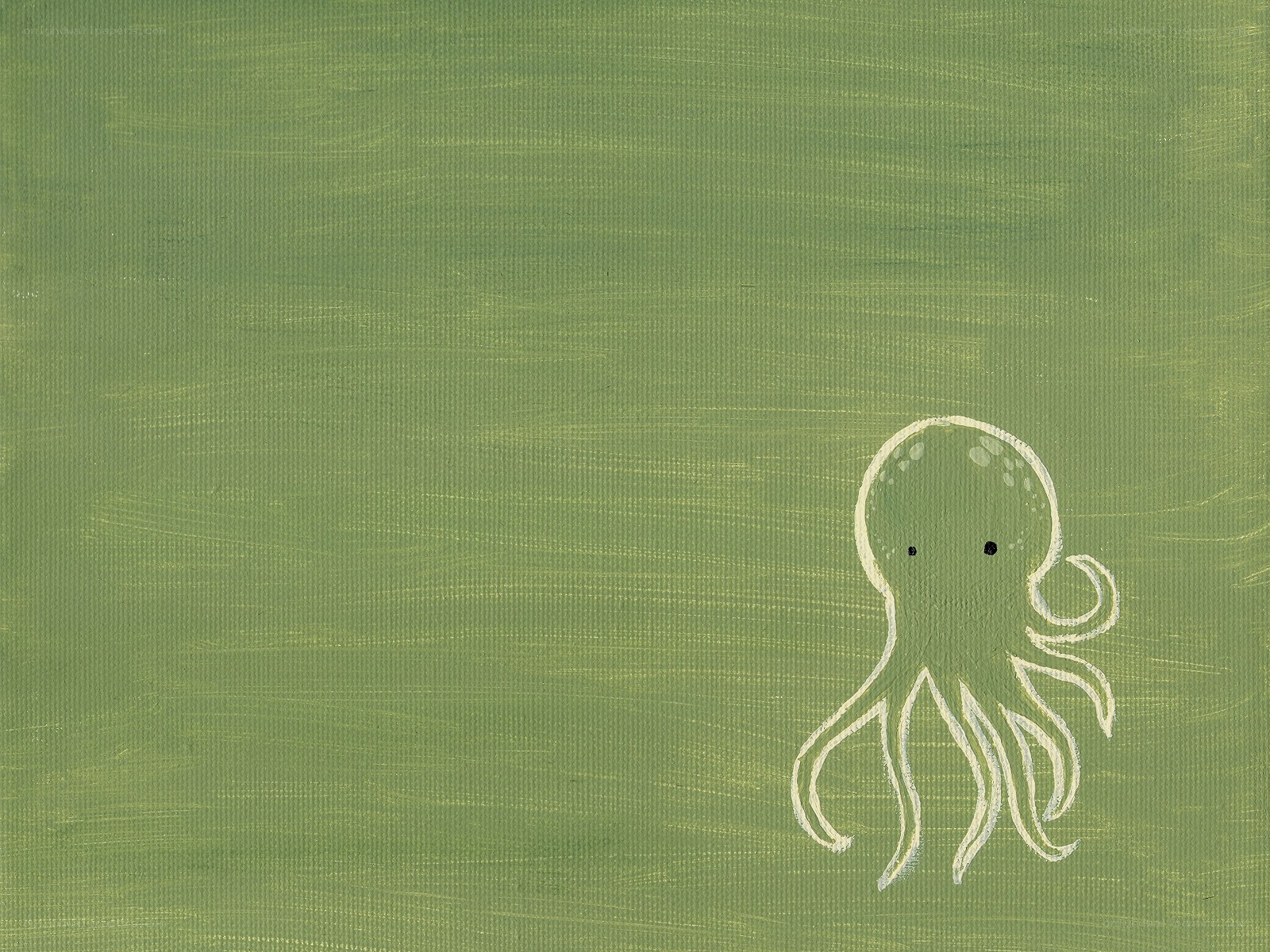 octopus on green background