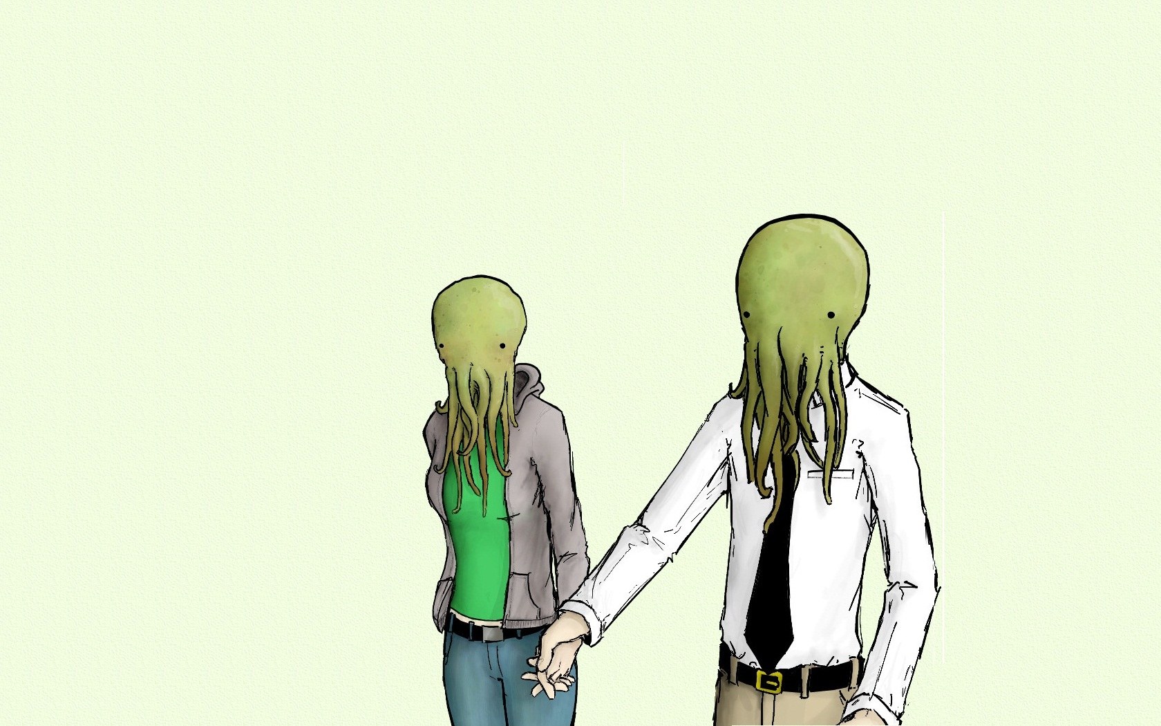 octopus people holding hands