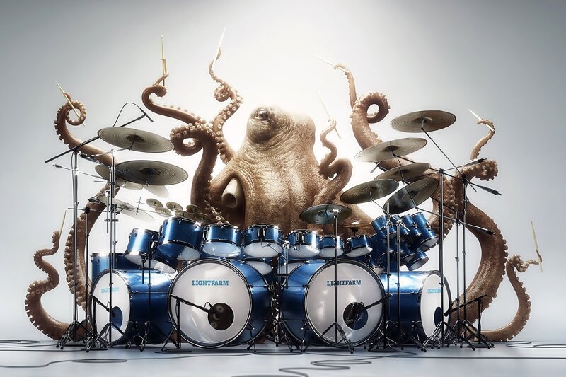 Octopus Playing Drums